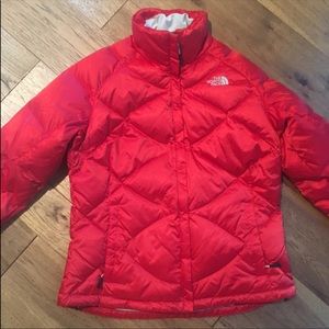 Beautiful red NorthFace Goose Down jacket No flaws